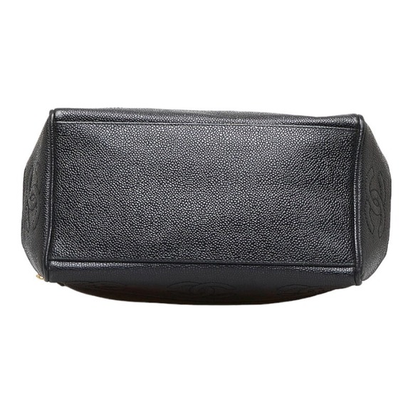 Chanel Coco Mark Handbag Tote Bag Black Gold - Picture 3 of 9